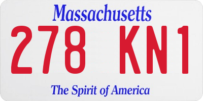 MA license plate 278KN1