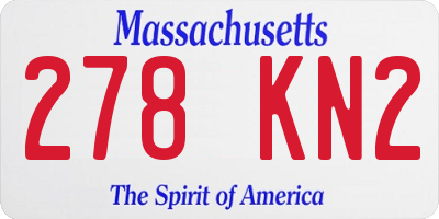 MA license plate 278KN2