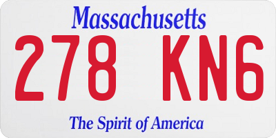 MA license plate 278KN6