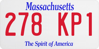 MA license plate 278KP1