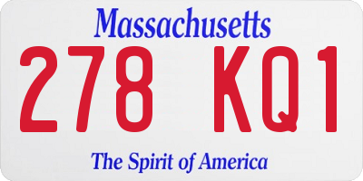 MA license plate 278KQ1