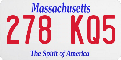 MA license plate 278KQ5