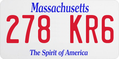 MA license plate 278KR6