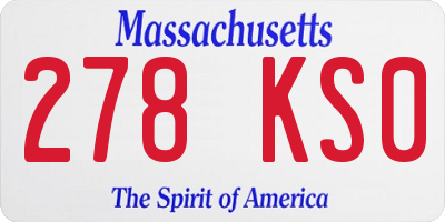 MA license plate 278KS0