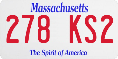 MA license plate 278KS2