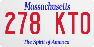 MA license plate 278KT0