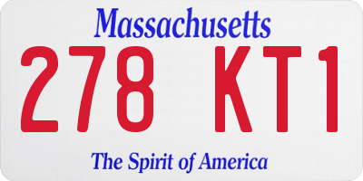 MA license plate 278KT1