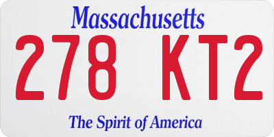 MA license plate 278KT2
