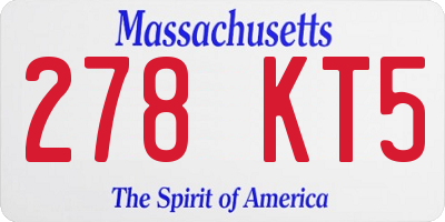 MA license plate 278KT5