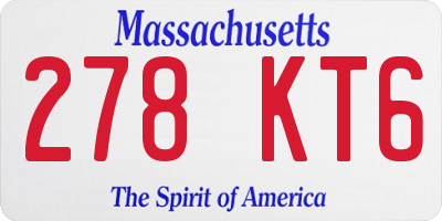 MA license plate 278KT6