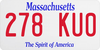 MA license plate 278KU0