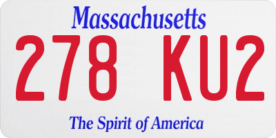 MA license plate 278KU2
