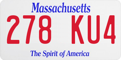 MA license plate 278KU4