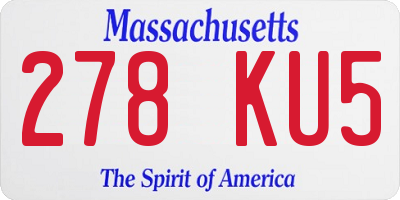 MA license plate 278KU5