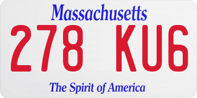 MA license plate 278KU6