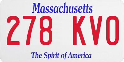 MA license plate 278KV0
