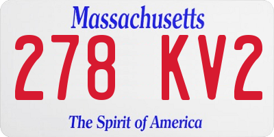 MA license plate 278KV2