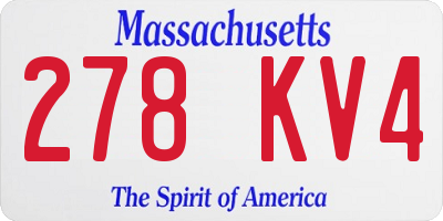 MA license plate 278KV4