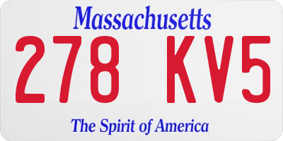 MA license plate 278KV5