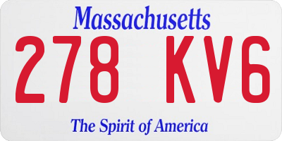 MA license plate 278KV6