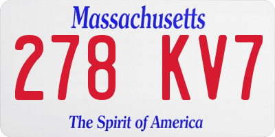 MA license plate 278KV7