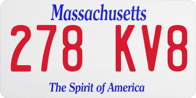 MA license plate 278KV8