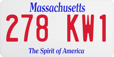 MA license plate 278KW1