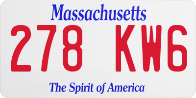 MA license plate 278KW6