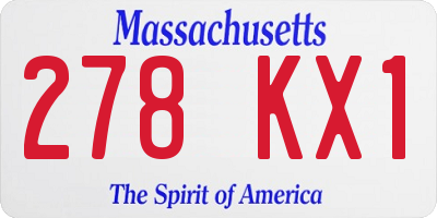 MA license plate 278KX1