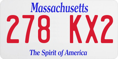 MA license plate 278KX2