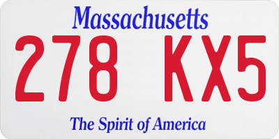 MA license plate 278KX5