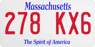 MA license plate 278KX6