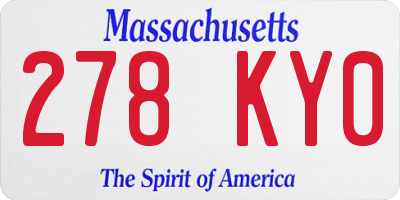 MA license plate 278KY0