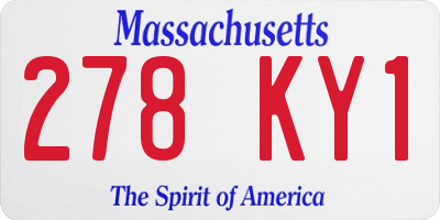 MA license plate 278KY1