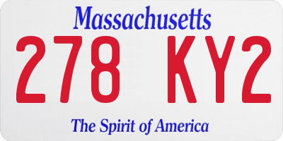 MA license plate 278KY2