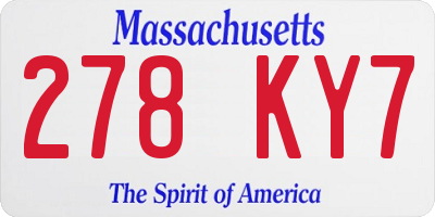 MA license plate 278KY7