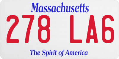 MA license plate 278LA6