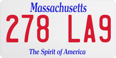 MA license plate 278LA9