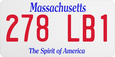 MA license plate 278LB1