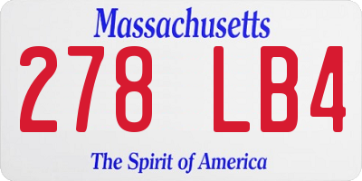 MA license plate 278LB4