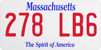 MA license plate 278LB6
