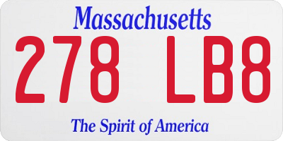 MA license plate 278LB8