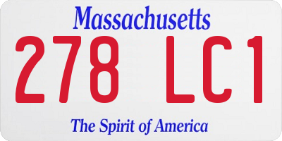 MA license plate 278LC1