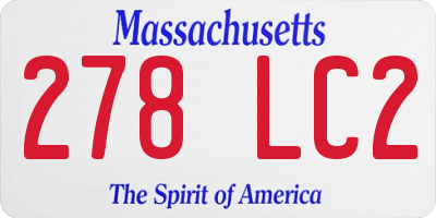 MA license plate 278LC2