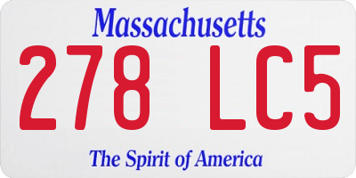 MA license plate 278LC5
