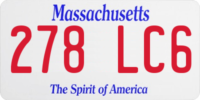 MA license plate 278LC6