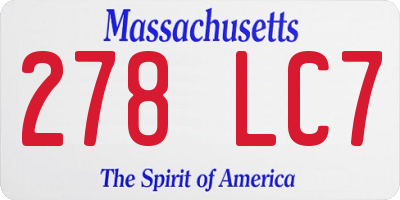 MA license plate 278LC7