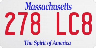MA license plate 278LC8
