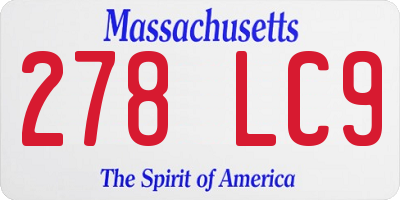 MA license plate 278LC9