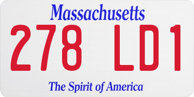 MA license plate 278LD1